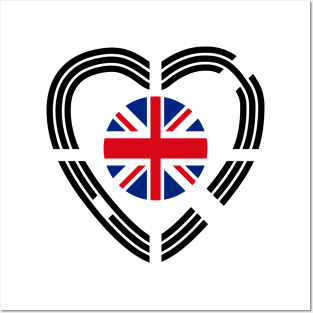 Korean British Multinational Patriot Flag Series (Heart) Posters and Art